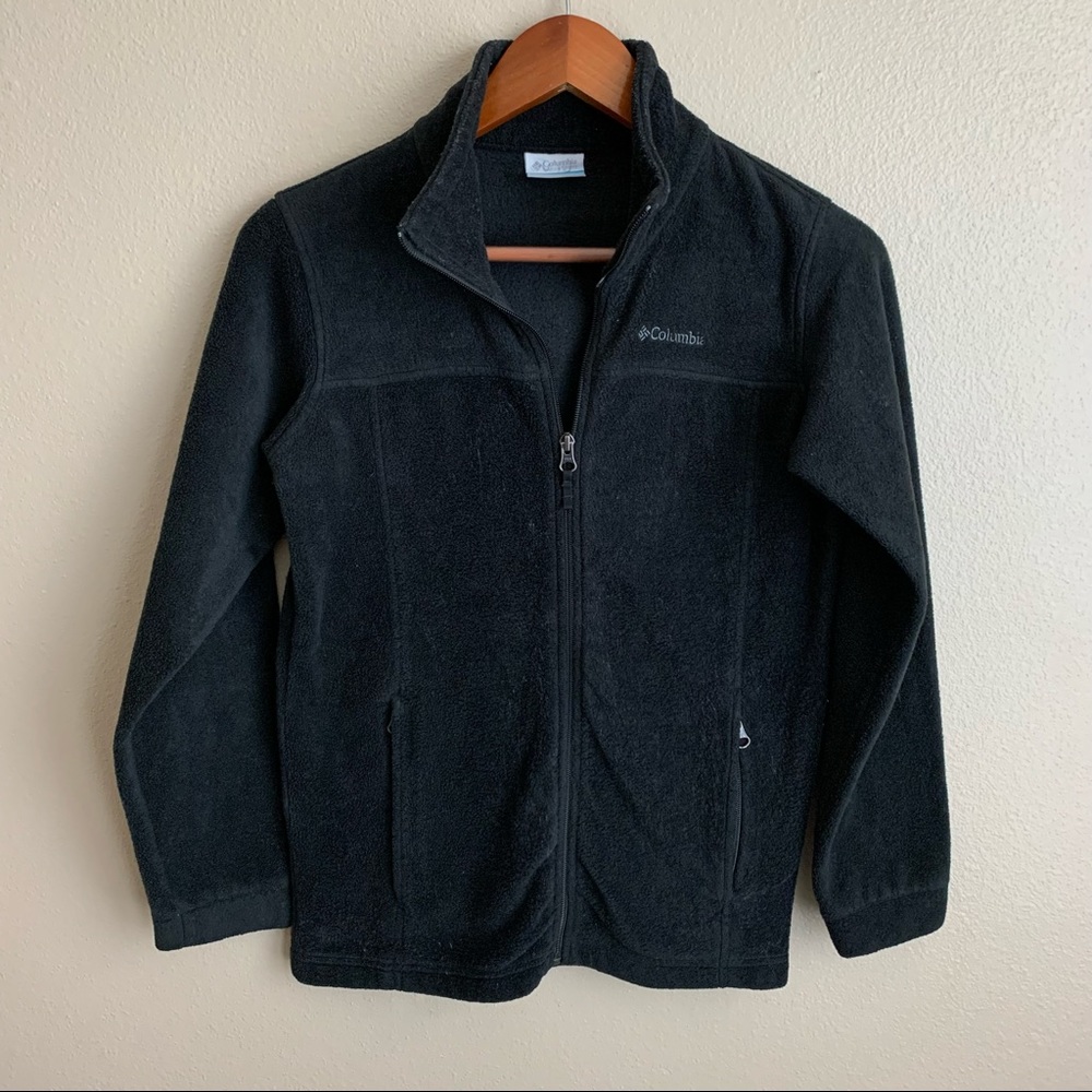 Columbia Girls Black Fleece Zip Up Jacket